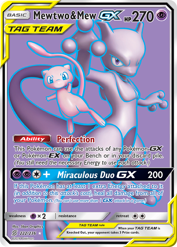 Mewtwo & Mew-GX - Unified Minds - #222 - Pokemon TCG card