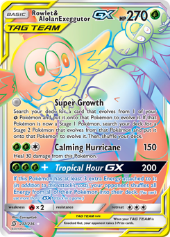 Rowlet & Alolan Exeggutor-GX - Unified Minds - #237 - Pokemon TCG card