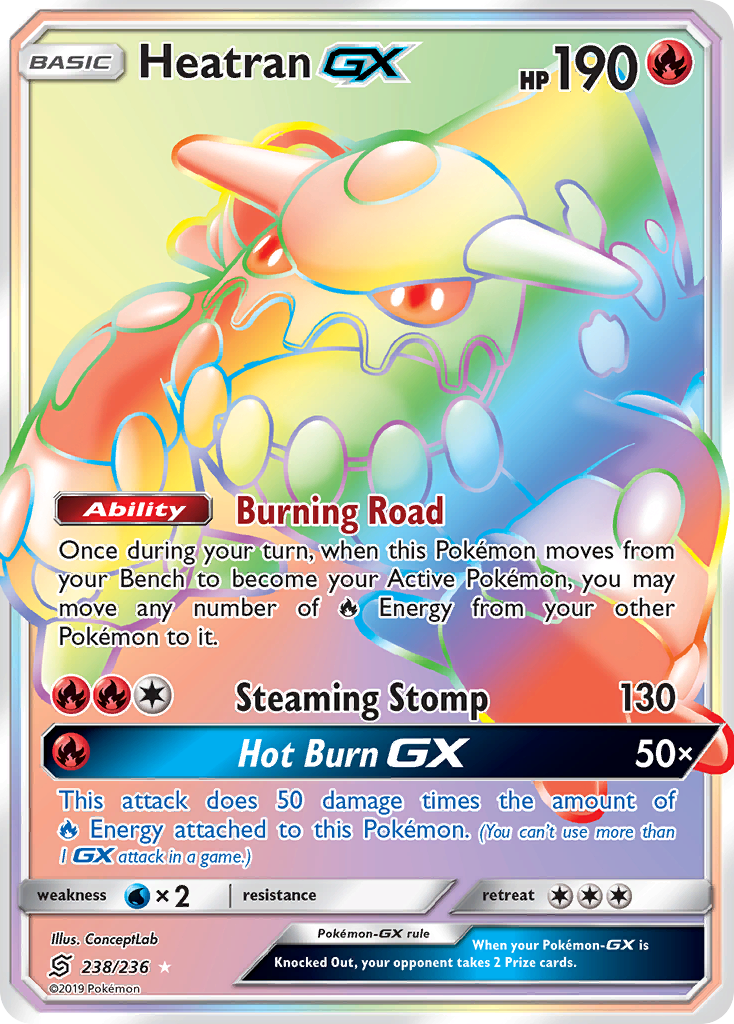 Heatran-GX - Unified Minds - #238 - Pokemon TCG card