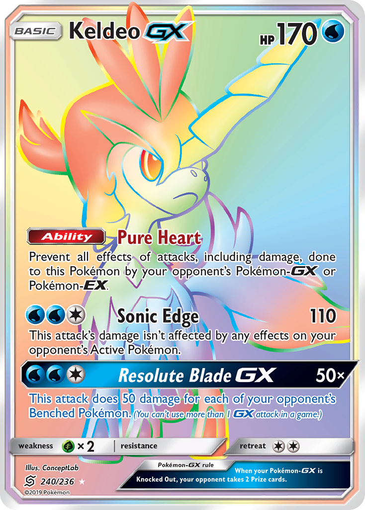 Keldeo-GX - Unified Minds - #240 - Pokemon TCG card