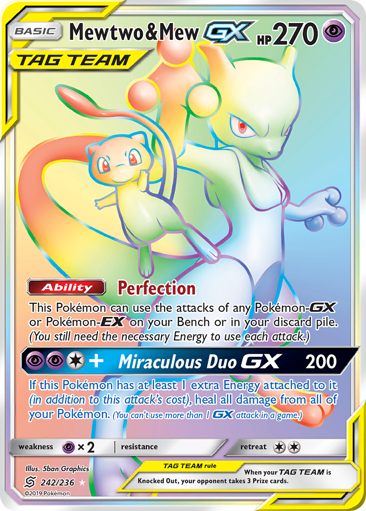 Mewtwo & Mew-GX - Unified Minds - #242 - Pokemon TCG card