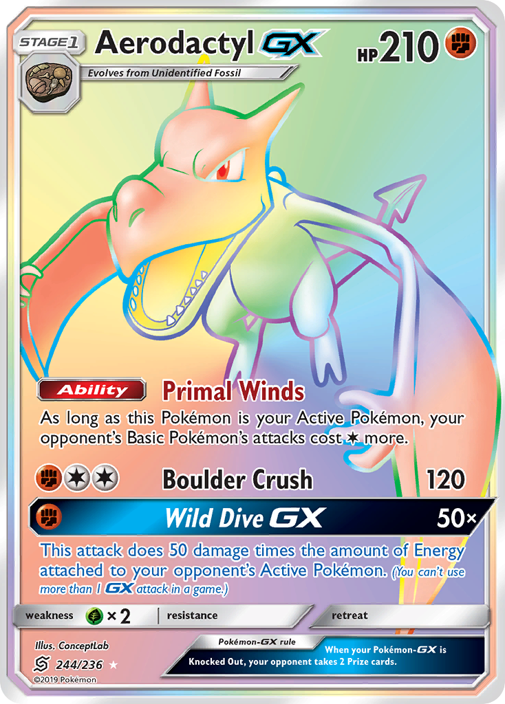 Aerodactyl-GX - Unified Minds - #244 - Pokemon TCG card