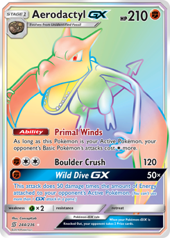 Aerodactyl-GX - Unified Minds - #244 - Pokemon TCG card