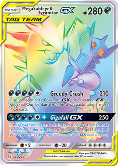 Mega Sableye & Tyranitar-GX #245 Mega Sableye & Tyranitar-GX - Unified Minds - #245 - Pokemon TCG card