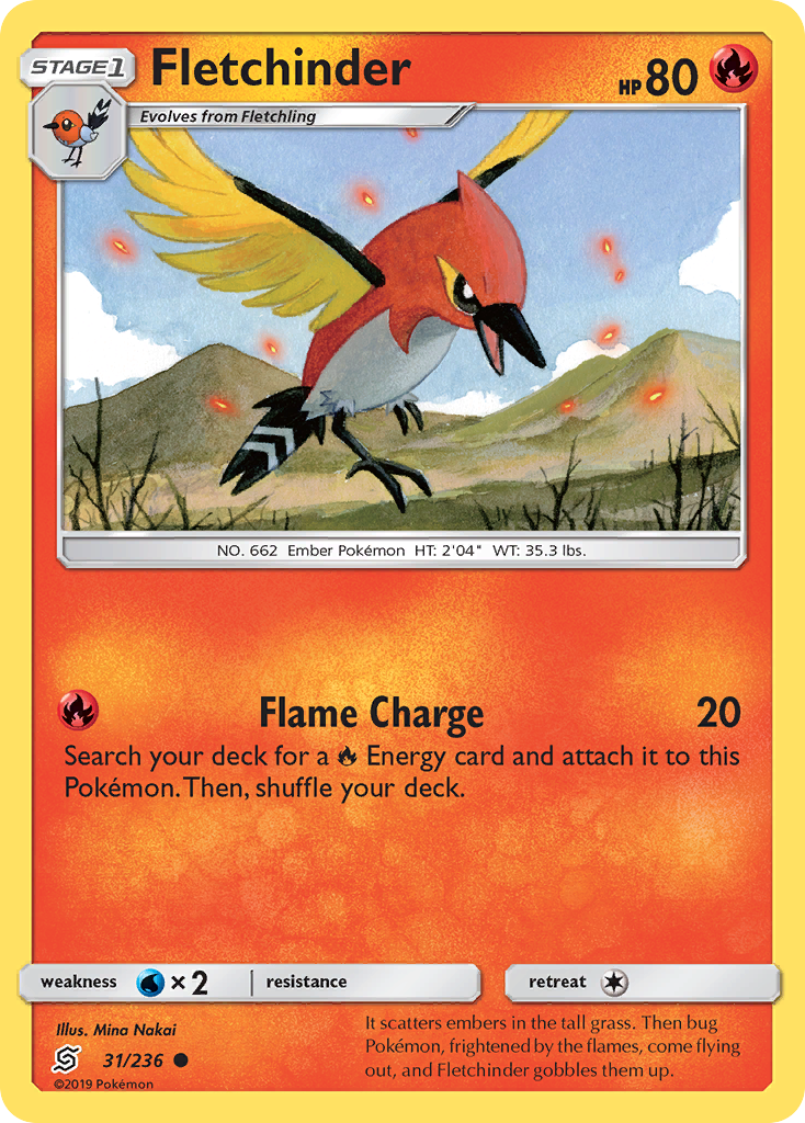 Fletchinder - Unified Minds - #31 - Pokemon TCG card