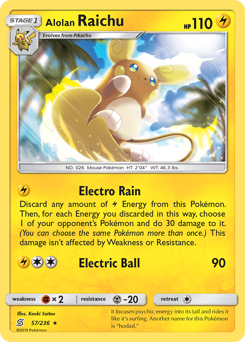 Alolan Raichu #57 Alolan Raichu - Unified Minds - #57 - Pokemon TCG card