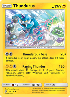 Thundurus - Unified Minds - #68 - Pokemon TCG card