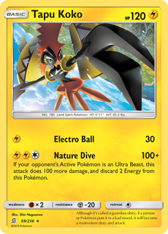 Tapu Koko #69 Tapu Koko - Unified Minds - #69 - Pokemon TCG card
