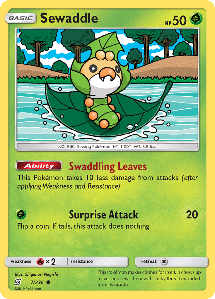 Sewaddle - Unified Minds - #7 - Pokemon TCG card