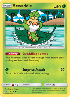 Sewaddle - Unified Minds - #7 - Pokemon TCG card