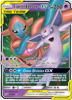 Espeon & Deoxys-GX #72 Espeon & Deoxys-GX - Unified Minds - #72 - Pokemon TCG card