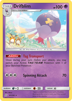 Drifblim #81 Drifblim - Unified Minds - #81 - Pokemon TCG card