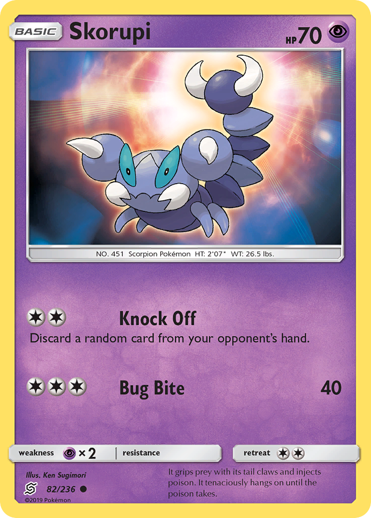 Skorupi - Unified Minds - #82 - Pokemon TCG card