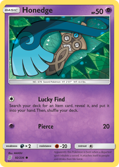 Honedge - Unified Minds - #92 - Pokemon TCG card