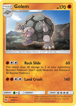 Golem #35 Golem - Hidden Fates - #35 - Pokemon TCG card
