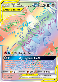 Moltres & Zapdos & Articuno-GX #69 Moltres & Zapdos & Articuno-GX - Hidden Fates - #69 - Pokemon TCG card