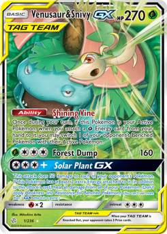 Venusaur & Snivy-GX #1 Venusaur & Snivy-GX - Cosmic Eclipse - #1 - Pokemon TCG card