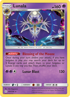 Lunala #102 Lunala - Cosmic Eclipse - #102 - Pokemon TCG card