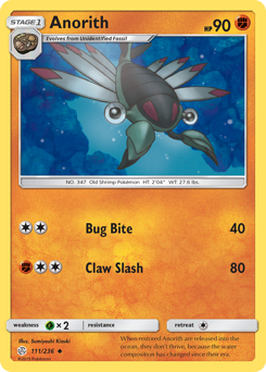 Anorith #111 Anorith - Cosmic Eclipse - #111 - Pokemon TCG card
