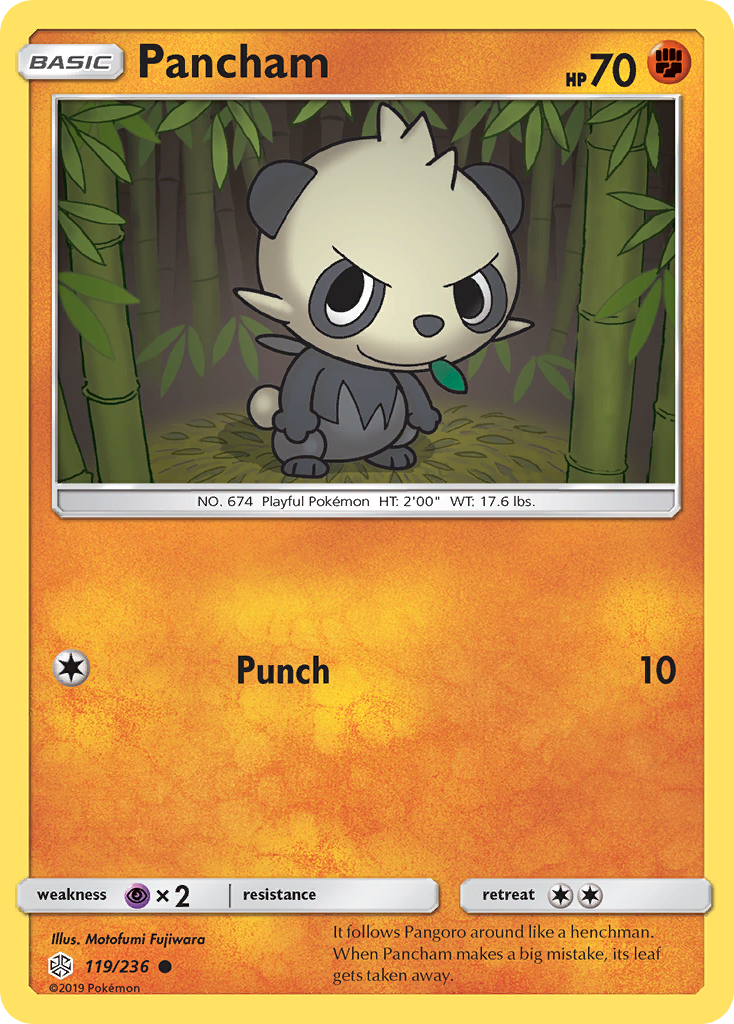 Pancham - Cosmic Eclipse - #119 - Pokemon TCG card