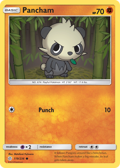 Pancham - Cosmic Eclipse - #119 - Pokemon TCG card