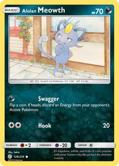 Alolan Meowth #128 Alolan Meowth - Cosmic Eclipse - #128 - Pokemon TCG card