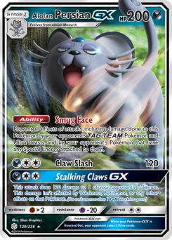 Alolan Persian-GX #129 Alolan Persian-GX - Cosmic Eclipse - #129 - Pokemon TCG card