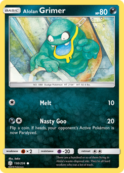 Alolan Grimer #130 Alolan Grimer - Cosmic Eclipse - #130 - Pokemon TCG card