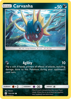 Carvanha - Cosmic Eclipse - #132 - Pokemon TCG card
