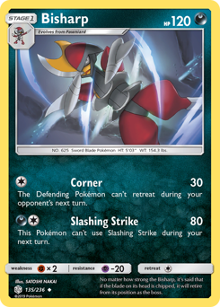 Bisharp #135 Bisharp - Cosmic Eclipse - #135 - Pokemon TCG card