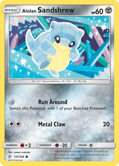 Alolan Sandshrew #137 Alolan Sandshrew - Cosmic Eclipse - #137 - Pokemon TCG card