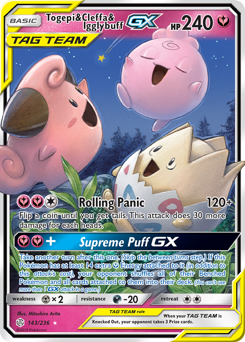 Togepi & Cleffa & Igglybuff-GX - Cosmic Eclipse - #143 - Pokemon TCG card