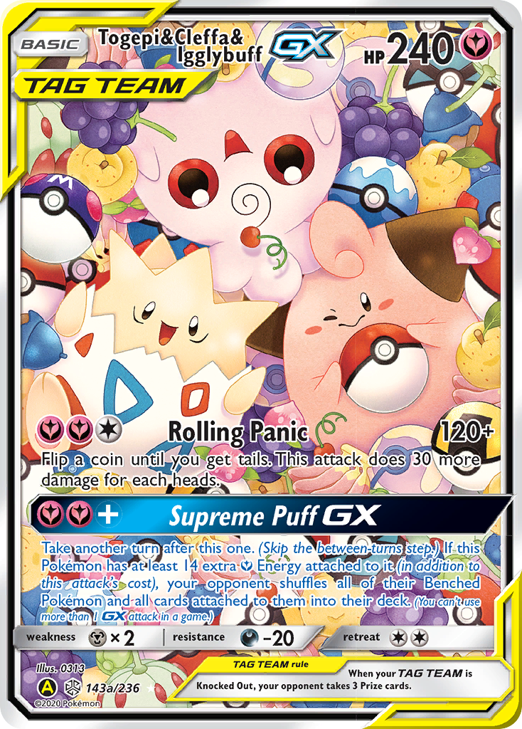 Togepi & Cleffa & Igglybuff-GX - Cosmic Eclipse - #143a - Pokemon TCG card