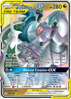Arceus & Dialga & Palkia-GX #156 Arceus & Dialga & Palkia-GX - Cosmic Eclipse - #156 - Pokemon TCG card