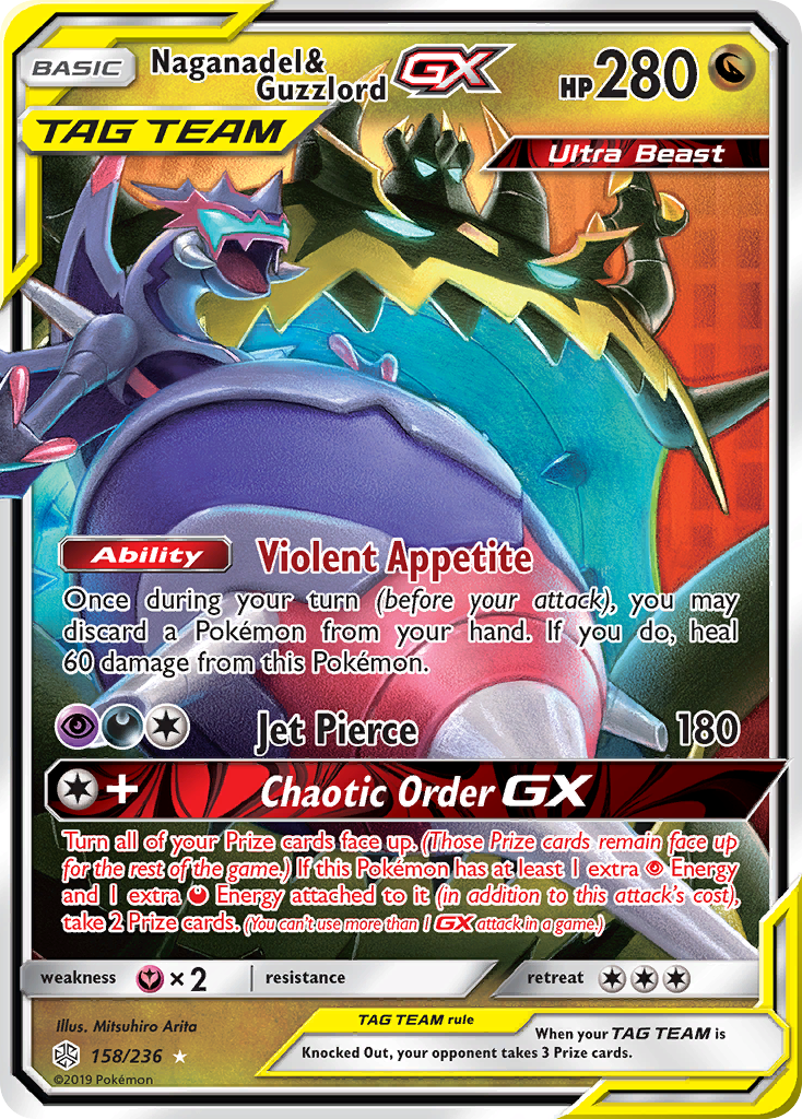 Naganadel & Guzzlord-GX - Cosmic Eclipse - #158 - Pokemon TCG card