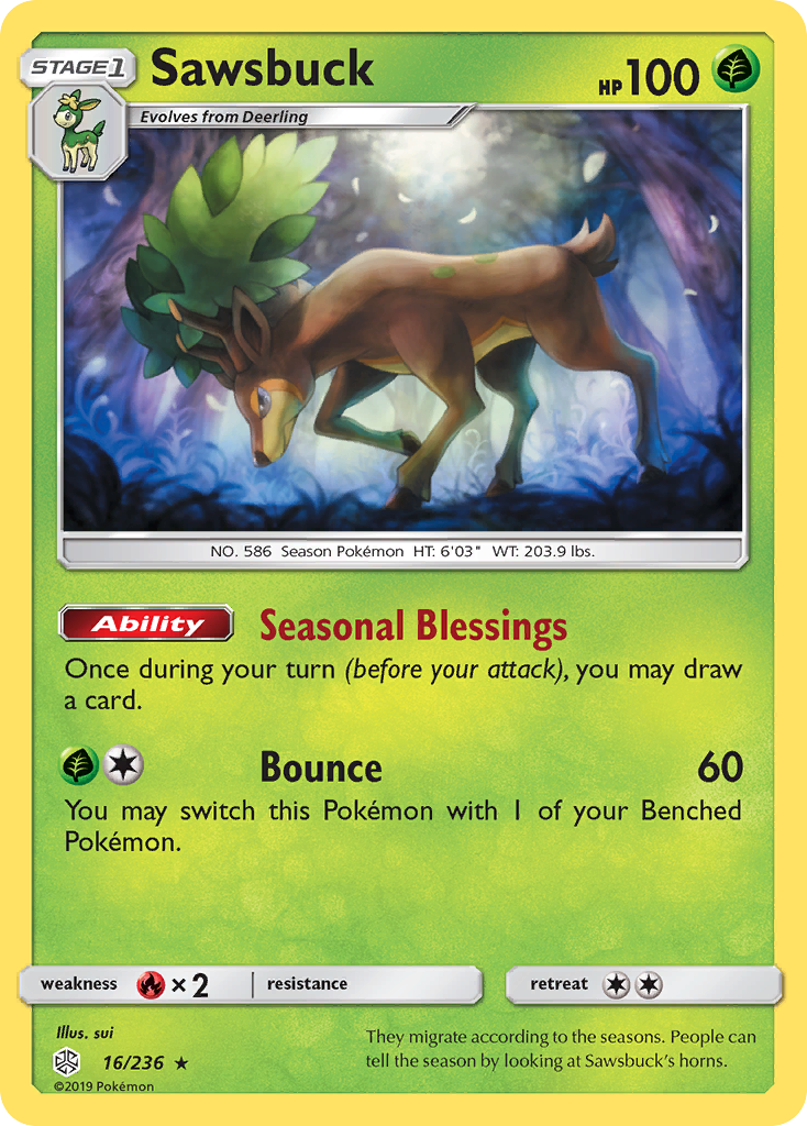 Sawsbuck - Cosmic Eclipse - #16 - Pokemon TCG card