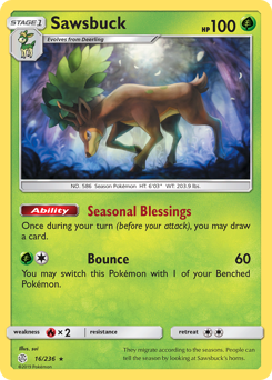 Sawsbuck - Cosmic Eclipse - #16 - Pokemon TCG card