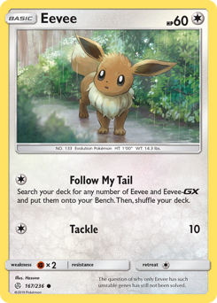 Eevee #167 Eevee - Cosmic Eclipse - #167 - Pokemon TCG card