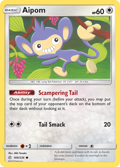 Aipom - Cosmic Eclipse - #169 - Pokemon TCG card