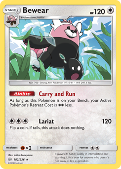 Bewear #182 Bewear - Cosmic Eclipse - #182 - Pokemon TCG card