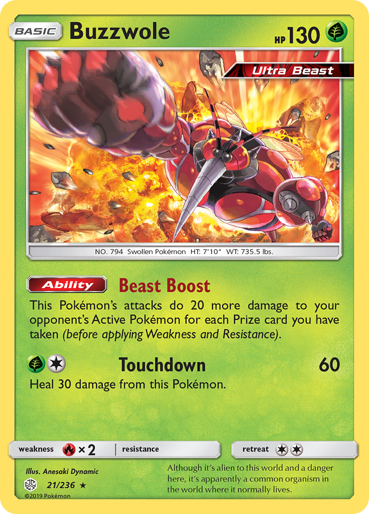 Buzzwole - Cosmic Eclipse - #21 - Pokemon TCG card