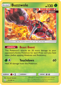 Buzzwole #21 Buzzwole - Cosmic Eclipse - #21 - Pokemon TCG card