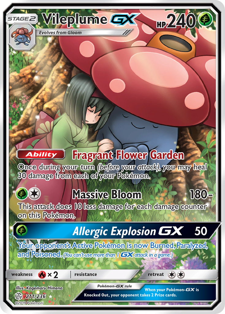 Vileplume-GX - Cosmic Eclipse - #211 - Pokemon TCG card