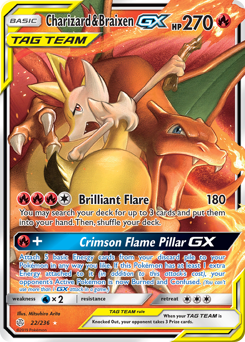 Charizard & Braixen-GX #22 Charizard & Braixen-GX - Cosmic Eclipse - #22 - Pokemon TCG card