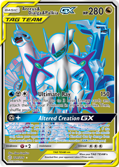 Arceus & Dialga & Palkia-GX #220 Arceus & Dialga & Palkia-GX - Cosmic Eclipse - #220 - Pokemon TCG card