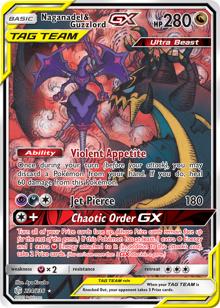 Naganadel & Guzzlord-GX - Cosmic Eclipse - #224 - Pokemon TCG card