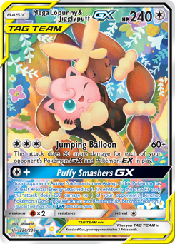 Mega Lopunny & Jigglypuff-GX #226 Mega Lopunny & Jigglypuff-GX - Cosmic Eclipse - #226 - Pokemon TCG card