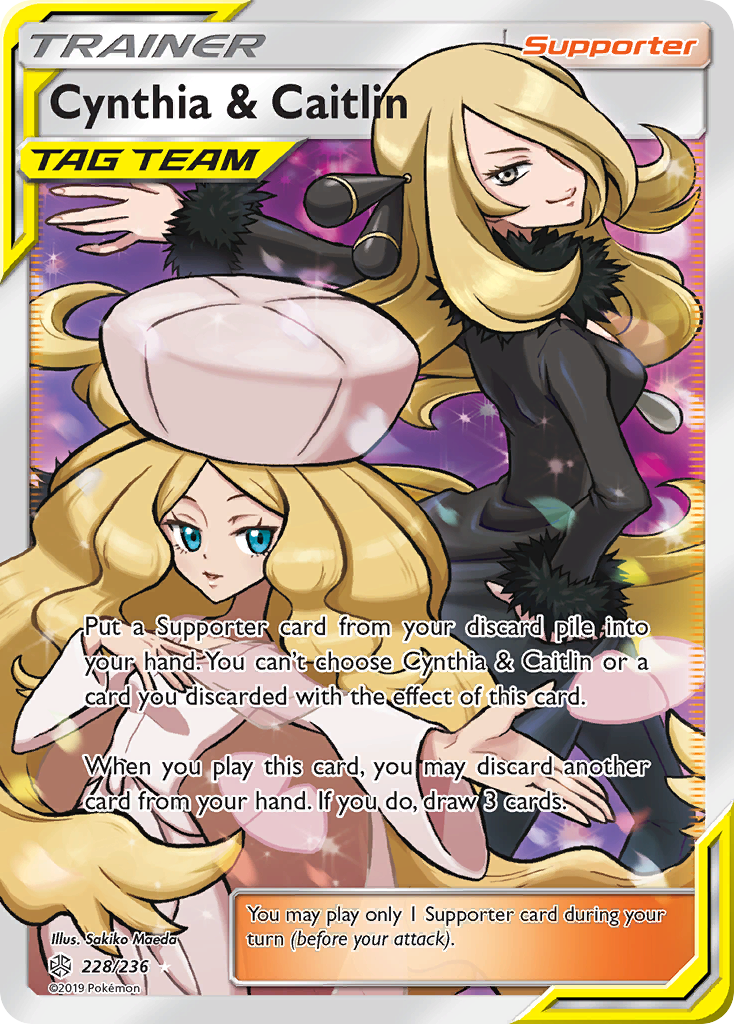 Cynthia & Caitlin - Cosmic Eclipse - #228 - Pokemon TCG card