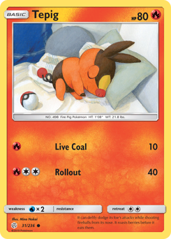 Tepig - Cosmic Eclipse - #31 - Pokemon TCG card