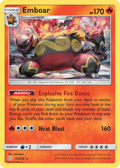 Emboar - Cosmic Eclipse - #33 - Pokemon TCG card